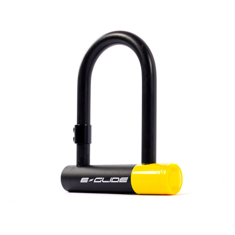 E-Glide EGL14-150 Alarm Scooter U Lock | Black & Yellow