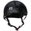s1-helmet-mini-lifer-black-glitter|s1-helmet-mini-lifer-black-gloss|s1-helmet-mini-lifer-black-matte-w-cyan-straps