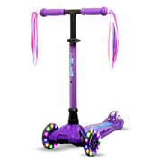 I-GLIDE 3 Wheel Scooter Combo Pack with Ribbons (Purple/Blue)