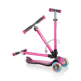 Globber Elite Deluxe 3-Wheel Kids Scooter with Lights | Deep Pink