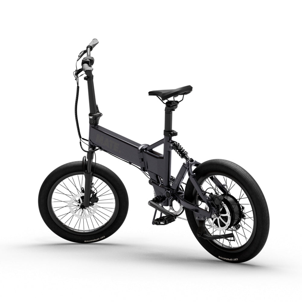 mate klapprad e bike MATE Fusion Folding Electric Bike, Subdued Black