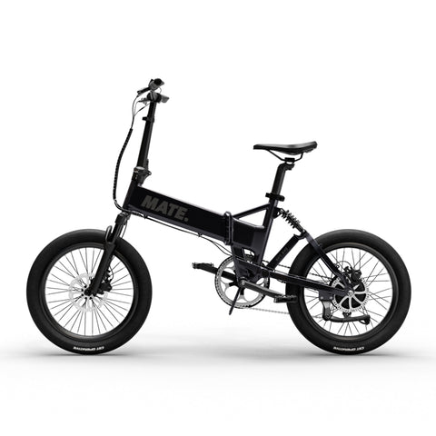 MATE Fusion Folding Electric Bike Subdued Black Side Left - SCOOTER HUT
