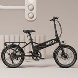MATE Go+ Folding Electric Bike Subdued Black Colour - SCOOTER HUT