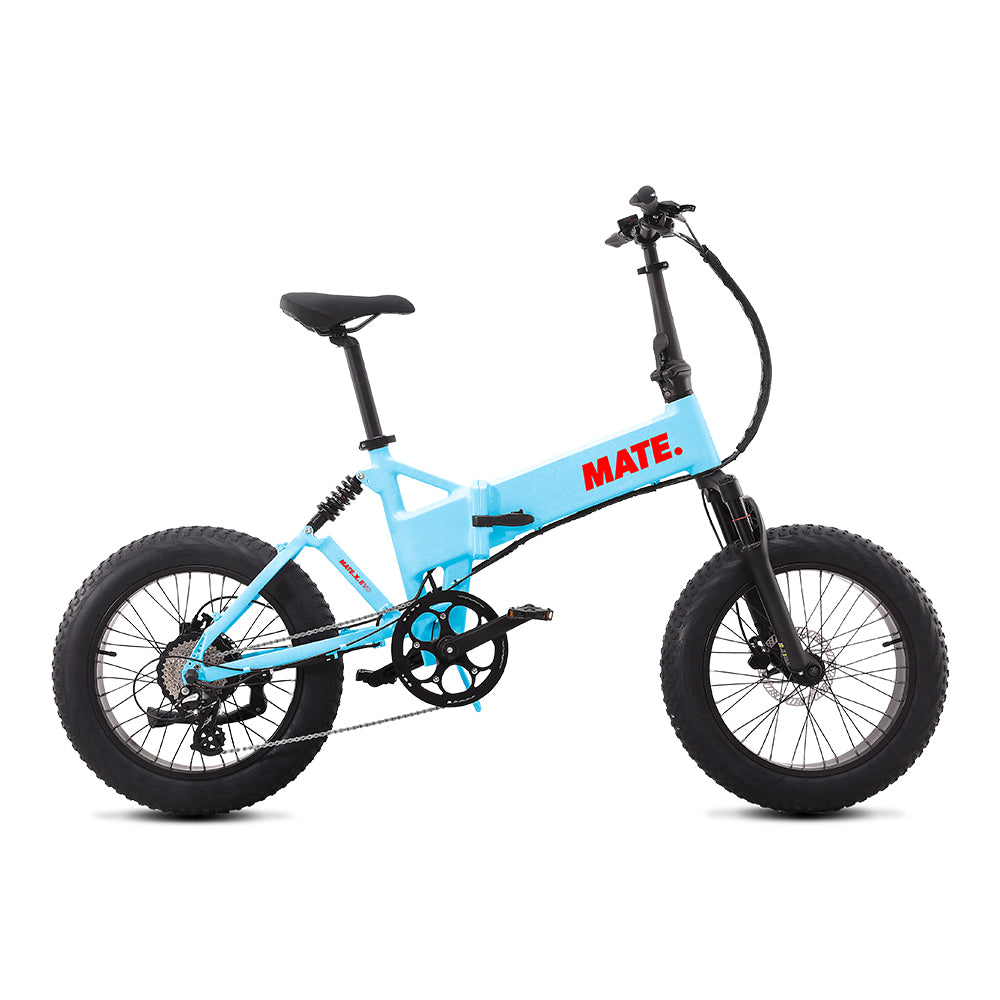 MATE X Evo Folding Electric Bike, Ocean Shimmer
