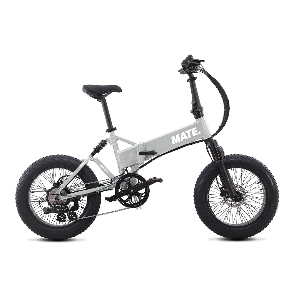 MATE X Evo Folding Electric Bike Silver Comet Side Right - SCOOTER HUT