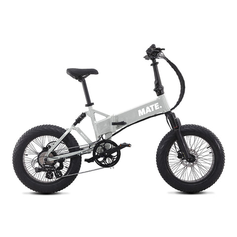 MATE X Evo Folding Electric Bike Silver Comet Side Right - SCOOTER HUT