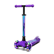 I-Glide 3-Wheel Kids Scooter v3 | Purple/Blue w/ Neo Bar Light Up Wheels