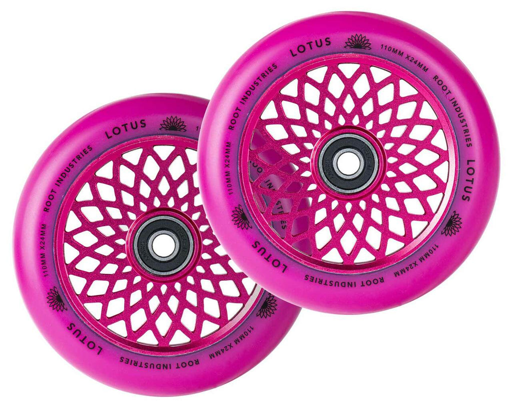 Lotus Radiant Scooter Wheels | 24mm x 110mm | Pink/Pink - Scooter Hut
